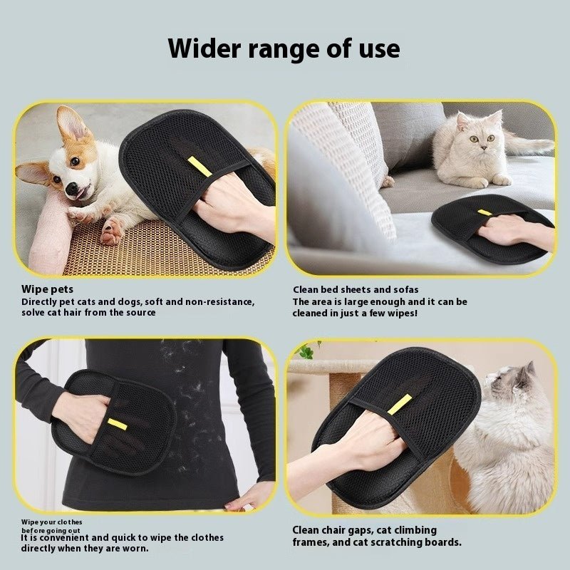 Pet Hair Remover Mitt Pet Hair Remover Gloves Deshedding Brush Glove For Dog Cat Rabbit With Long Short Curly Hair - Shop Ornavi
