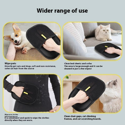 Pet Hair Remover Mitt Pet Hair Remover Gloves Deshedding Brush Glove For Dog Cat Rabbit With Long Short Curly Hair - Shop Ornavi