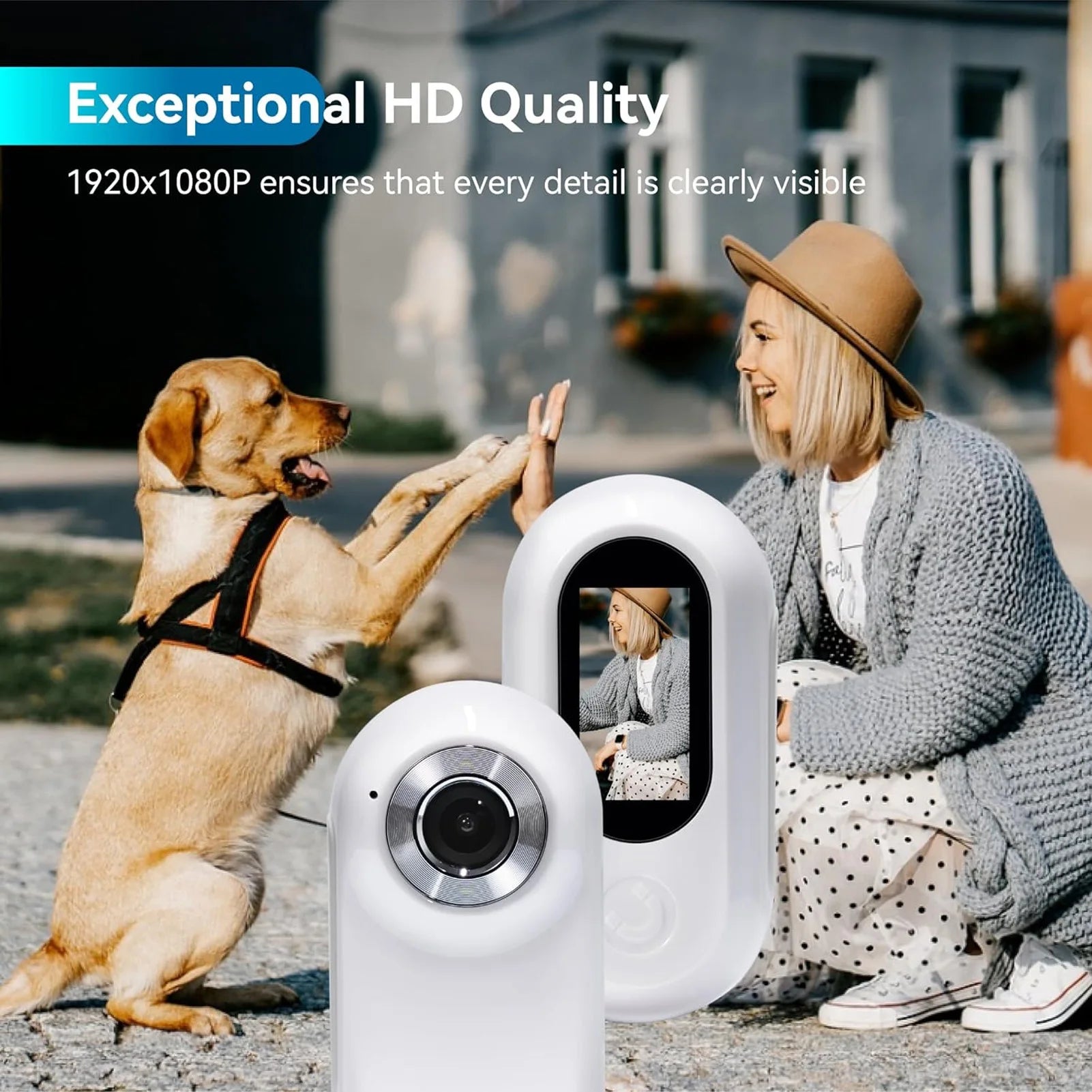 Pet Action Camera and Video Recoder 0.96in Screen Lightweight Full HD Rechargeable