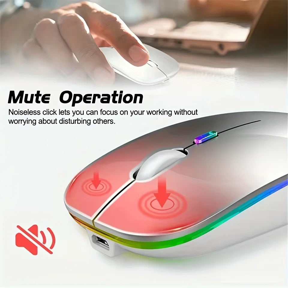 Wireless Mouse RGB Rechargeable USB 2.4GHz Bluetooth Mice Wireless Computer Mause LED Backlit Ergonomic Gaming Mouse For Laptops