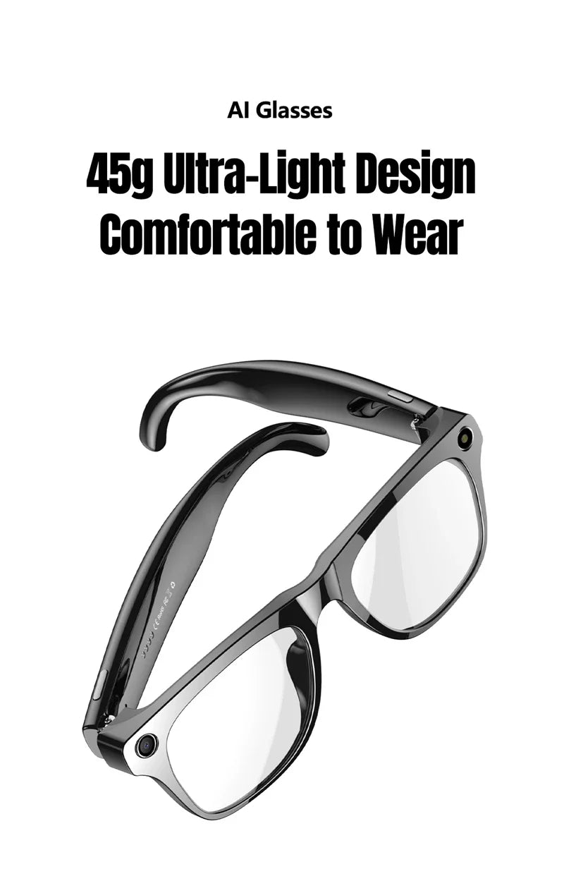 AI Smart Glasses 8K HD Photochromic Multifunction Translate Camera Glasse Bluetooth Calling Voice Assistant Music Player