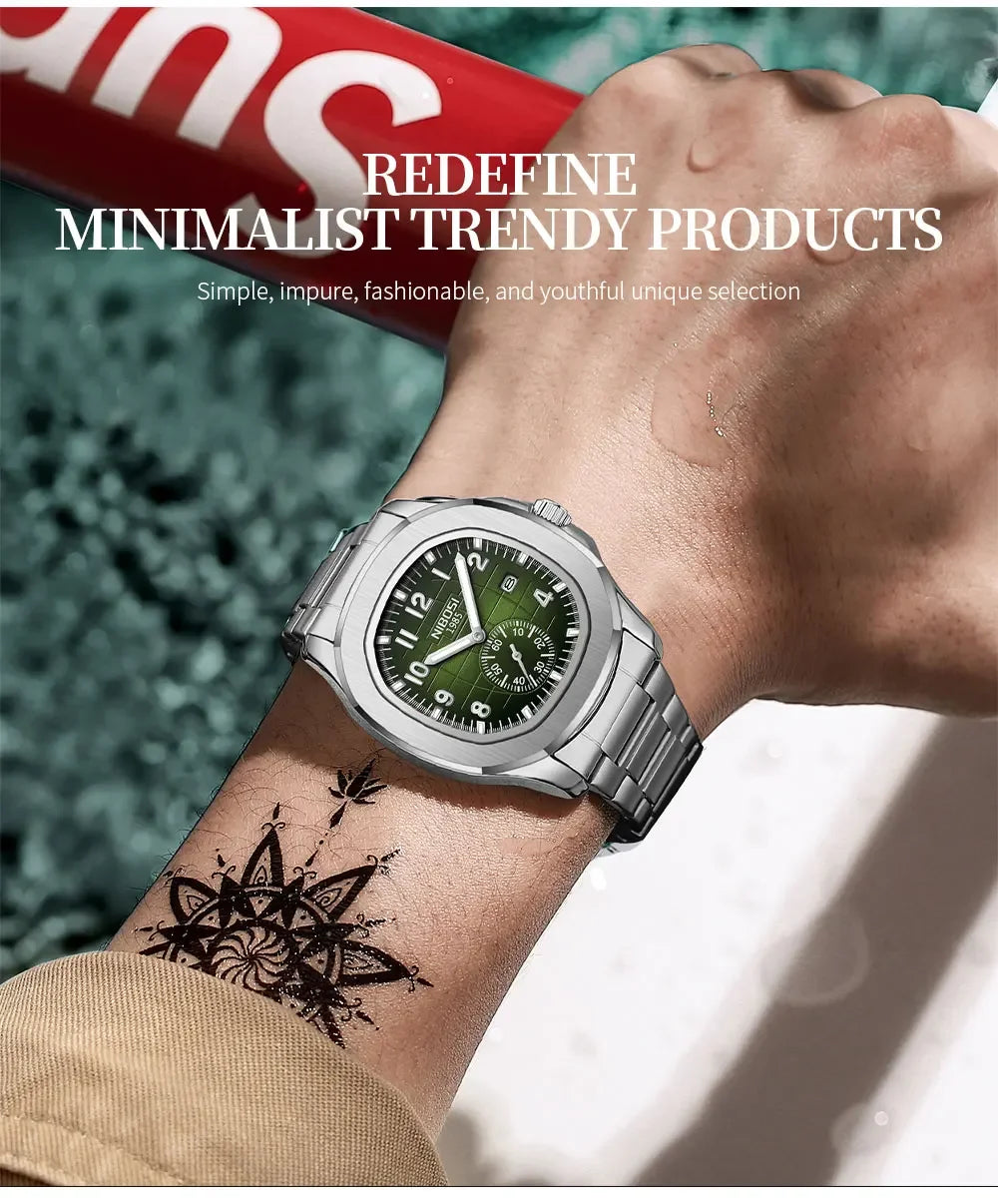 NIBOSI Men‘s Watches Top Brand Luxury Sport Quartz Watch for Men WaterProof Auto Date Luminous Watches Man Reloj Hombre