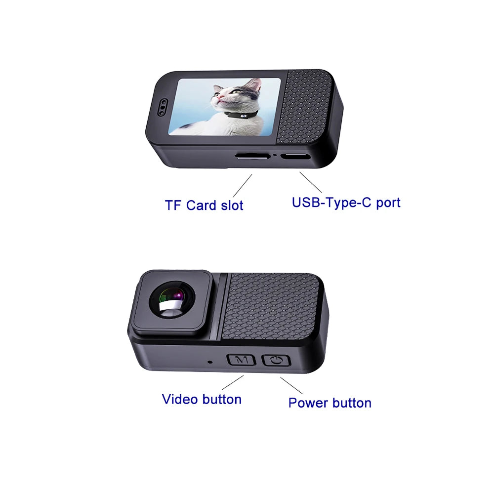 HD 1080P Pet Cameras Outdoors Wireless Collar Camera No WiFi Needed Video Records for Cats Dogs Birthday Gift Mini Camera