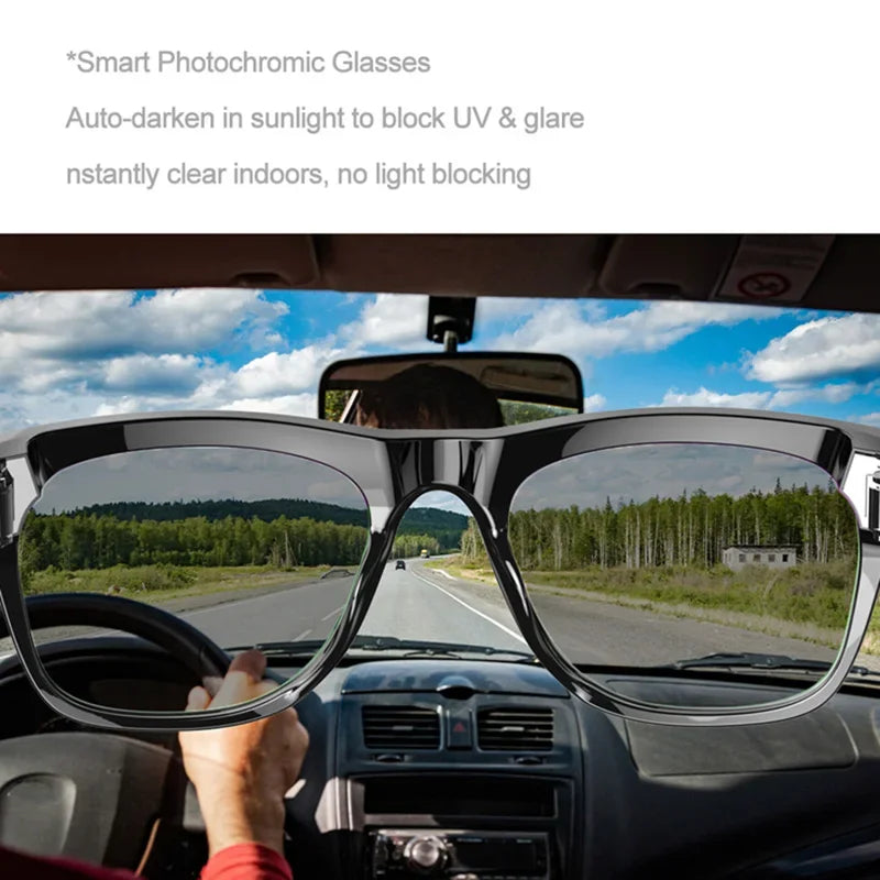 AI Smart Glasses 8K HD Photochromic Multifunction Translate Camera Glasse Bluetooth Calling Voice Assistant Music Player