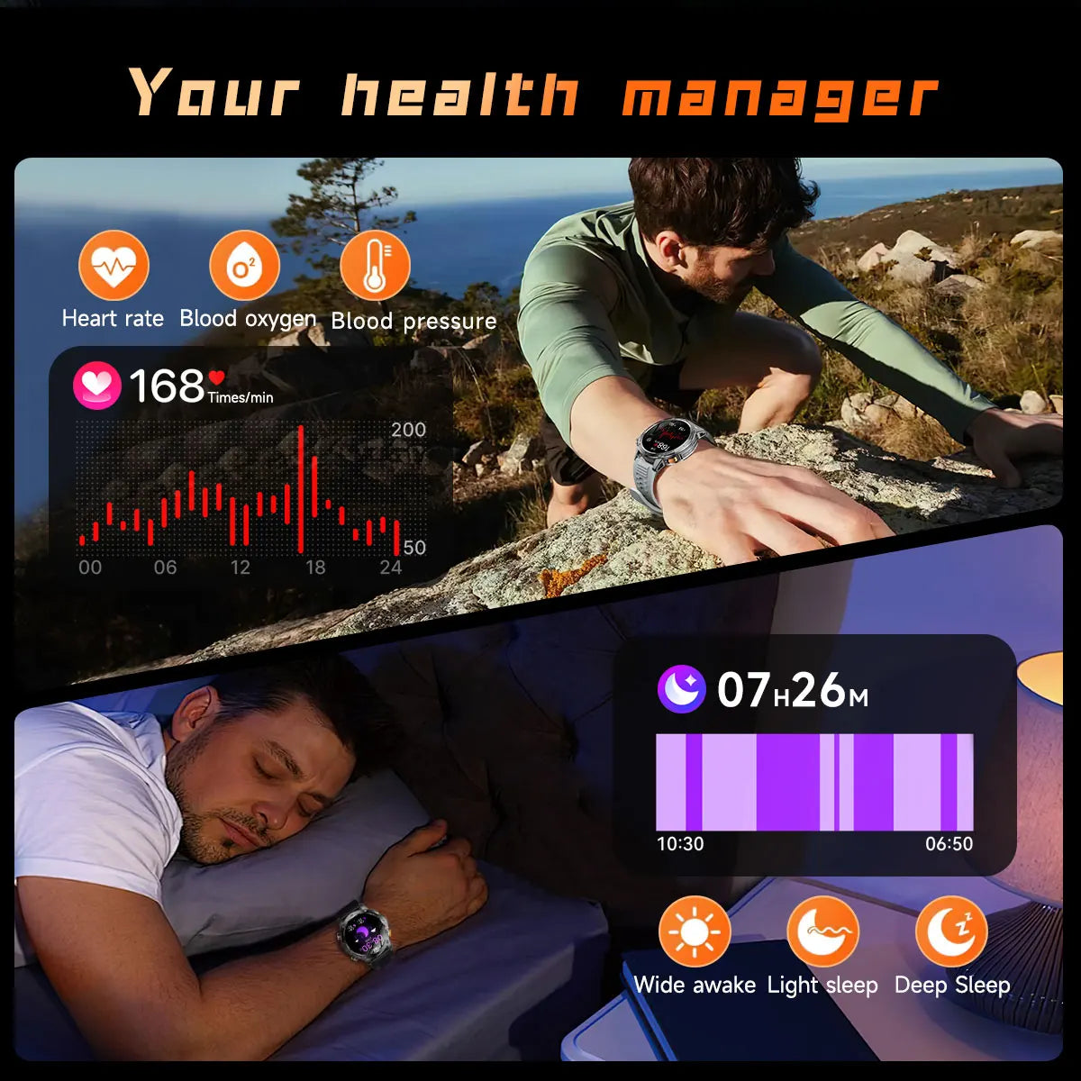 2025 Outdoor New 1000mAh Battery T-Rex 3 Military Grade Smart Watch Men IP69K Waterproof GPS HD Bluetooth Call 100+Sports Watch