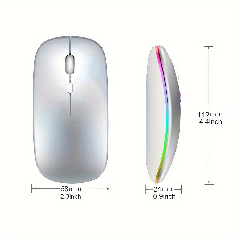 Wireless Mouse RGB Rechargeable USB 2.4GHz Bluetooth Mice Wireless Computer Mause LED Backlit Ergonomic Gaming Mouse For Laptops