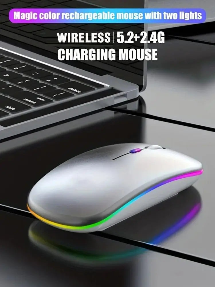 Wireless Mouse RGB Rechargeable USB 2.4GHz Bluetooth Mice Wireless Computer Mause LED Backlit Ergonomic Gaming Mouse For Laptops