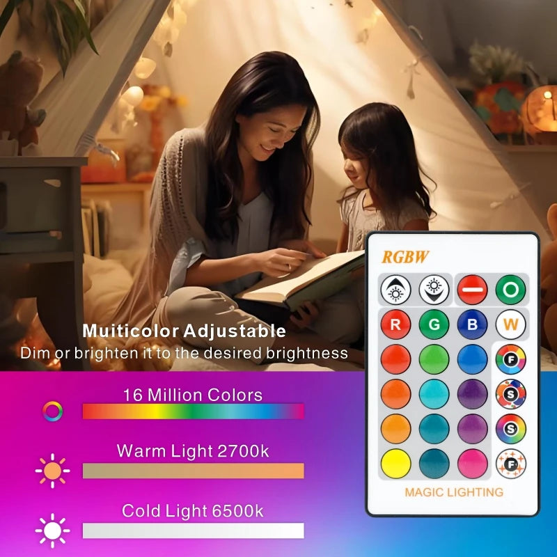 16 Color E27 RGB LED Light Bulb with Remote Control For Room Graden Party Smart Bulb Lamp Dimmer Red Green Blue White Light Bulb