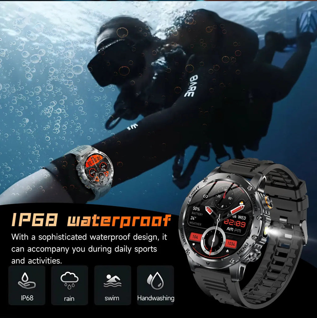 2025 Outdoor New 1000mAh Battery T-Rex 3 Military Grade Smart Watch Men IP69K Waterproof GPS HD Bluetooth Call 100+Sports Watch