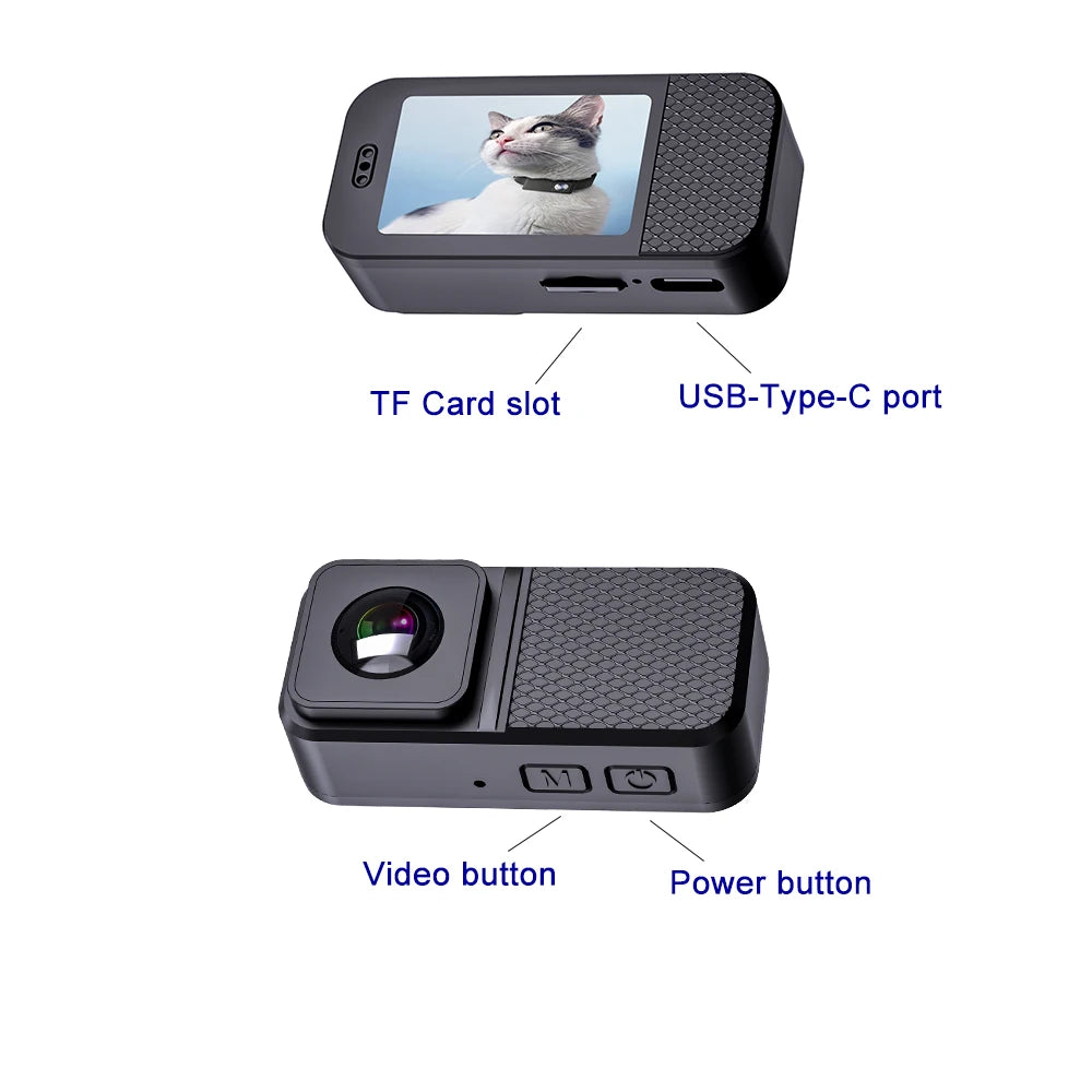 HD 1080P Pet Cameras Outdoors Wireless Collar Camera No WiFi Needed Video Records for Cats Dogs Birthday Gift Mini Camera