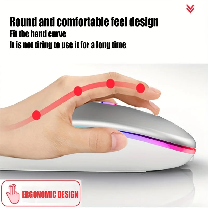Wireless Mouse RGB Rechargeable USB 2.4GHz Bluetooth Mice Wireless Computer Mause LED Backlit Ergonomic Gaming Mouse For Laptops