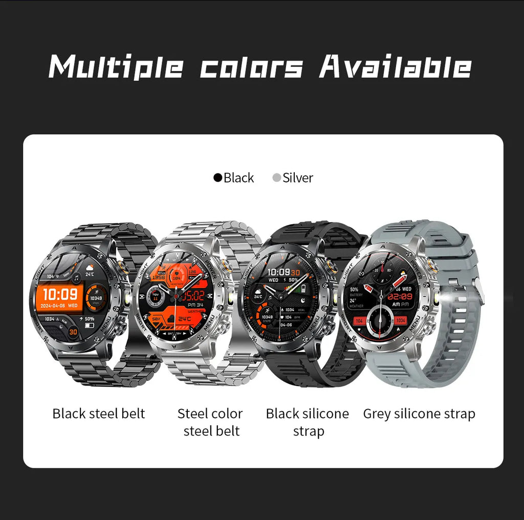 2025 Outdoor New 1000mAh Battery T-Rex 3 Military Grade Smart Watch Men IP69K Waterproof GPS HD Bluetooth Call 100+Sports Watch